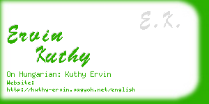 ervin kuthy business card